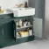 Monaco Midnight Green Combination Vanity Traditional Basin with Marble Top and Boston Toilet 1500mm - Brass Knurled Handles