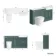 Monaco Midnight Green Combination Vanity Traditional Basin with Marble Top and Boston Toilet 1500mm - Brass Knurled Handles
