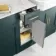 Monaco Midnight Green Combination Vanity Traditional Basin with Marble Top & Hudson Toilet with Wooden Seat 1500mm - Brass Knurled Handles