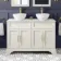 Lucia Chalk White Double Vanity with Marble Top & Round Counter Top Basin 1200mm - Brass Knurled Handles