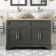 Lucia Graphite Grey Double Vanity with Oak Effect Top & Oval Counter Top Basin 1200mm - Brass Knurled Handles