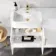 Harper Gloss White Combination Vanity Basin and Boston Toilet 1200mm - Brushed Brass Accents - Left Handed