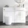 Harper Gloss White Combination Vanity Basin and Boston Toilet 1200mm - Brushed Brass Accents - Right Handed