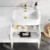 Harper Gloss White Combination Vanity Basin and Boston Toilet 1200mm - Brushed Brass Accents - Right Handed