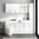 Harper Gloss White Combination Vanity Basin and Boston Toilet 1500mm - Brushed Brass Accents