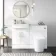 Harper Gloss White Combination Vanity Basin with Marble Top & Tucson Toilet 1200mm - Brushed Brass Accents