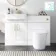 Harper Gloss White Combination Vanity Basin with Marble Top & Boston Toilet 1200mm - Brushed Brass Accents