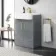 Harper Stone Grey Vanity with Semi Recessed Basin 600mm -Brushed Brass Accents