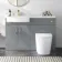 Harper Stone Grey Combination Vanity Basin and Boston Toilet 1200mm - Brushed Brass Accents - Left Handed