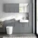 Harper Stone Grey Combination Vanity Basin and Boston Toilet 1500mm - Brushed Brass Accents