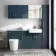 Harper Navy Blue Combination Vanity Basin with Marble Top & Boston Toilet 1500mm
