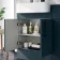 Harper Navy Blue Vanity with Semi Recessed Basin 600mm - Black Accents