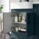 Harper Navy Blue Combination Vanity Basin and Boston Toilet 1200mm - Black Accents - Left Handed