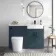 Harper Navy Blue Combination Vanity Basin and Boston Toilet 1200mm - Black Accents - Right Handed