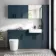 Harper Navy Blue Combination Vanity Basin and Boston Toilet 1500mm - Black Accents
