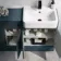 Harper Navy Blue Combination Vanity Basin and Boston Toilet 1500mm - Black Accents