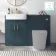 Harper Navy Blue Basin Vanity and Back To Wall Toilet Unit 1200mm (Excludes Toilet) - Brushed Brass Accents