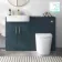 Harper Navy Blue Combination Vanity Basin and Boston Toilet 1200mm - Brushed Brass Accents