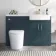 Harper Navy Blue Combination Vanity Basin and Boston Toilet 1200mm - Brushed Brass Accents - Right Handed