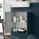 Harper Navy Blue Vanity with Semi Recessed Basin 500mm - Black Accents