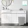 Foster Gloss White Combination Vanity Basin with Marble Top 1500mm - Excludes Toilet