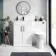 Mersey Gloss White Combination Vanity Basin and Austin Toilet 1100mm - Black Accents