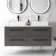 Elba Graphite Grey Double Wall Hung Drawer Vanity with Marble Top & Cody Basin 1200mm - Black Accents