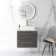 Elba Graphite Grey Wall Hung Drawer Vanity with Marble Top & Cody Basin 600mm - Brushed Brass Accents