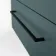 Elba Midnight Green Wall Hung Drawer Vanity with Marble Top & Curved Counter Top Basin 800mm - Black Accents