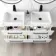 Elba Gloss White Double Wall Hung Drawer Vanity with Marble Top & Cody Basin 1200mm - Black Accents