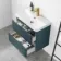 Corsica Inky Blue Wall Hung Slimline Basin Drawer Vanity 600mm