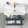 Corsica Inky Blue Wall Hung Slimline Basin Drawer Vanity 600mm