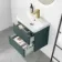 Corsica Midnight Green Wall Hung Slimline Basin Drawer Vanity 500mm