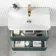 Corsica Midnight Green Wall Hung Slimline Basin Drawer Vanity 600mm