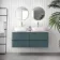 Corsica Midnight Green Wall Hung Drawer Vanity with Marble Top & Curved Counter Top Basin 1200mm