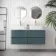 Corsica Midnight Green Wall Hung Drawer Vanity with Marble Top & Marin Basin 1200mm
