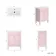 Bermuda Cashmere Pink Basin Vanity 600mm - Brushed Brass Accents