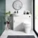 Quartz Gloss White Cloakroom Vanity with Semi Recessed Basin 450mm - Black Accents