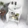 Quartz Gloss White Basin Vanity and Back To Wall Toilet Unit 1050mm (Excludes Toilet) - Black Accents