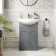Capri Fog Grey Vanity with Semi Recessed Basin 550mm - Chrome Handles