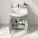 Capri Fog Grey Vanity with Semi Recessed Basin 550mm - Chrome Handles