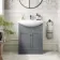 Capri Fog Grey Vanity with Semi Recessed Basin 650mm - Chrome Handles
