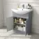 Capri Fog Grey Vanity with Semi Recessed Basin 650mm - Chrome Handles