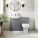 Capri Fog Grey Combination Vanity Basin and Miami Toilet 1150mm - Chrome Handles