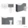 Capri Fog Grey Combination Vanity Basin and Austin Toilet 1350mm - Chrome Handles