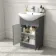Capri Slate Grey Vanity with Semi Recessed Basin 550mm - Chrome Handles