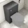 Capri Slate Grey Basin Vanity and Back To Wall Unit 1050mm (Excludes Toilet) - Chrome Handles