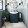 Capri Navy Blue Vanity with Semi Recessed Basin 650mm - Chrome Handles