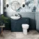Capri Navy Blue Combination Vanity Basin and Austin Toilet 1050mm - Chrome Handles