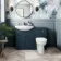 Capri Navy Blue Combination Vanity Basin and Austin Toilet 1150mm - Chrome Handles